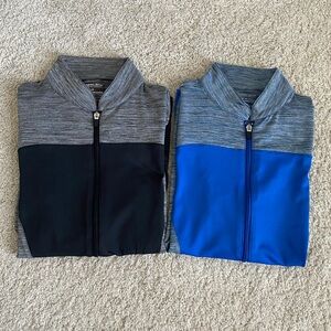 Bundle Set 2 Maggie Lane Colorblock Full-Zip Jackets Black and Blue Size Medium